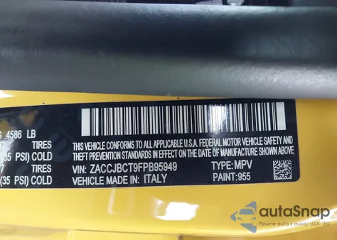 2015 Jeep Renegade Trailhawk z USA, uszkodzony, nr VIN ZACCJBCT9FPB95949